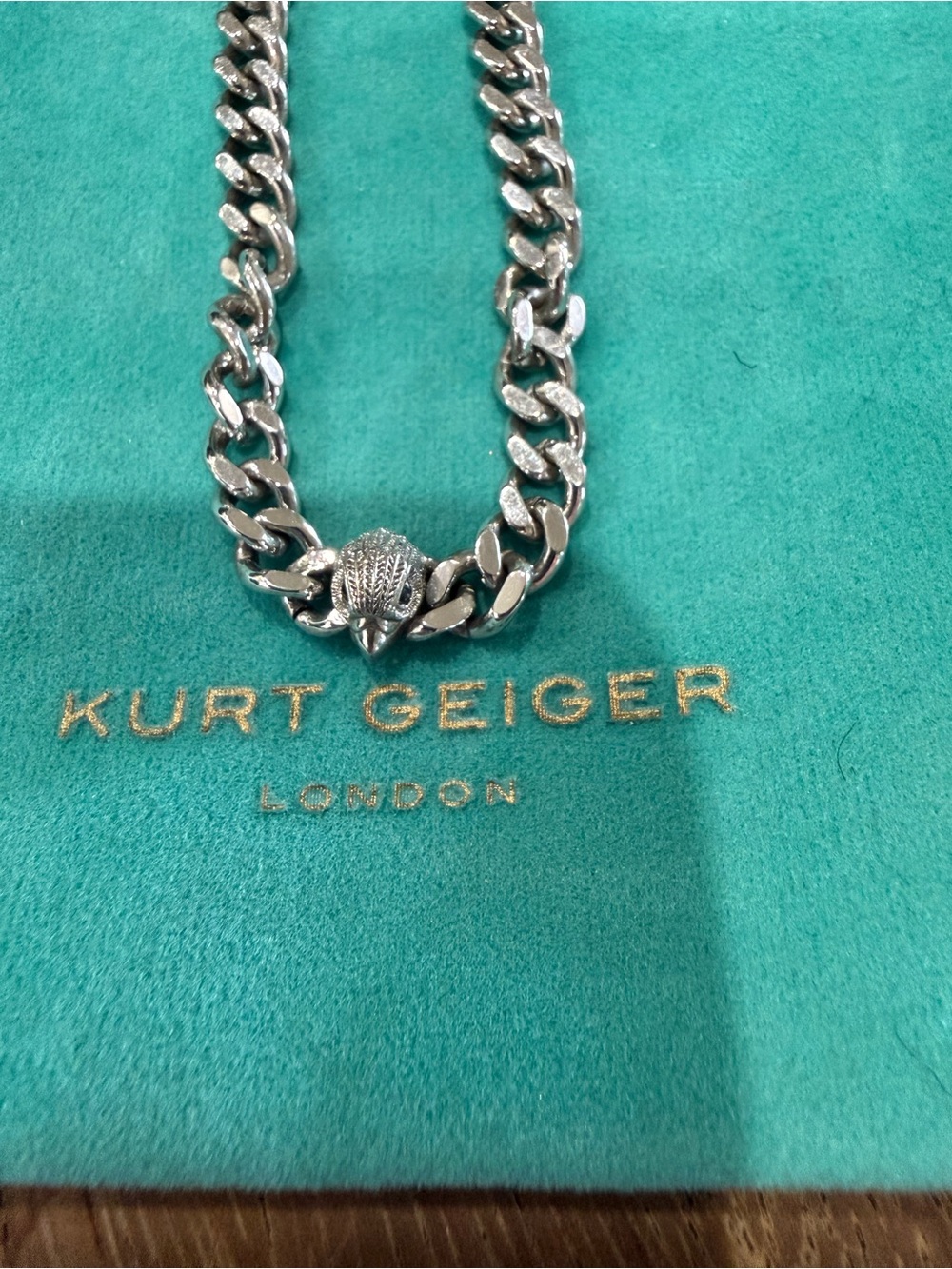 Kurt Geiger Silver-Tone Chain Bracelet with Eagle Head Detail